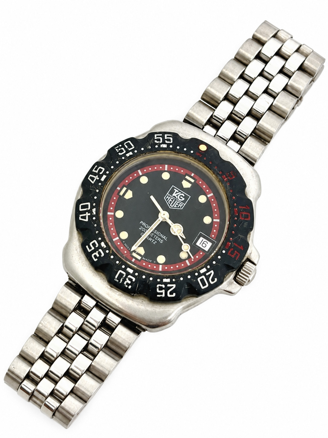TAG Heuer Formula 1 Professional WA1214 Black Red Quartz Vintage Watch