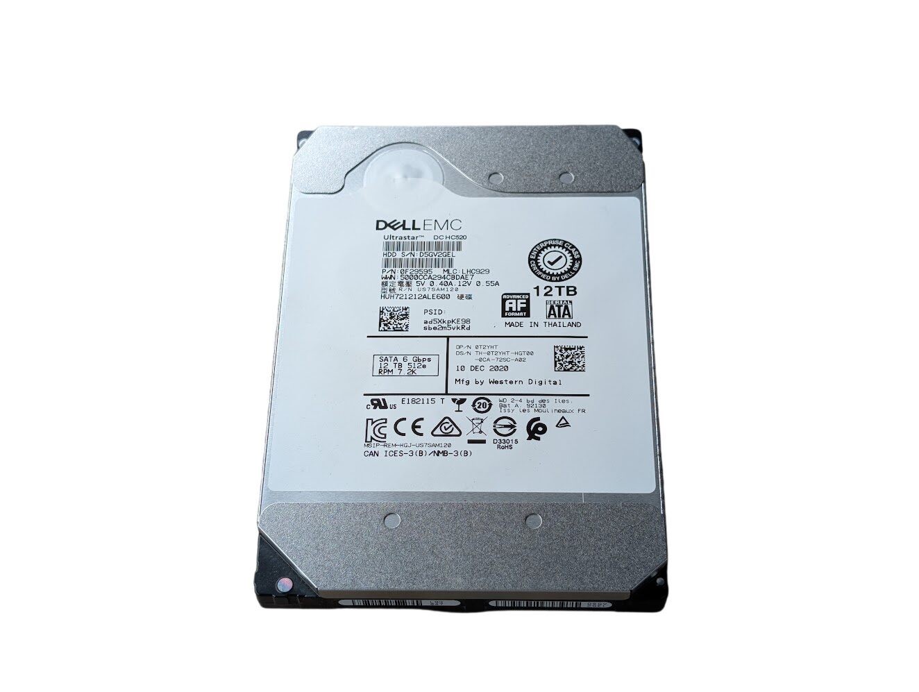 Dell 12TB T2YHT 7.2K 6Gb/s SATA 3.5