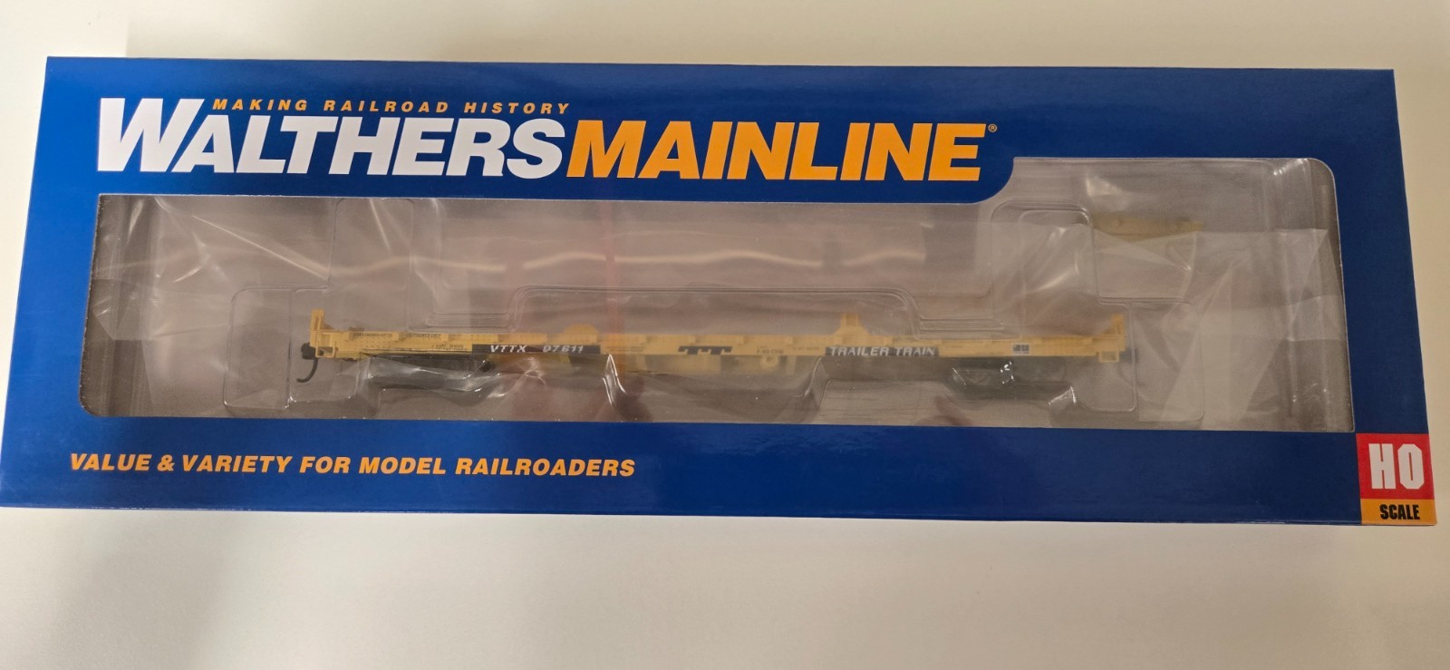 HO Walthers MainLine 910-5417 60’ Pullman Standard Flatcar VTTX #97611 HO Walthers MainLine 910-5417 60’ Pullman Standard Flatcar VTTX #97611