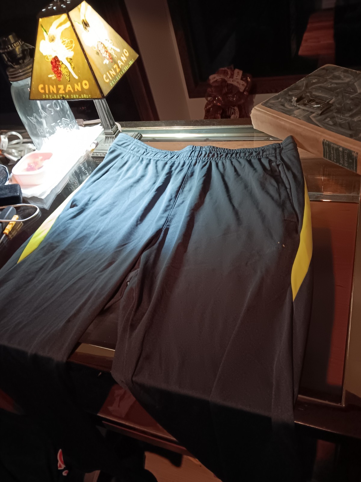 clothing men Adidas Joggers size L yellow gray
