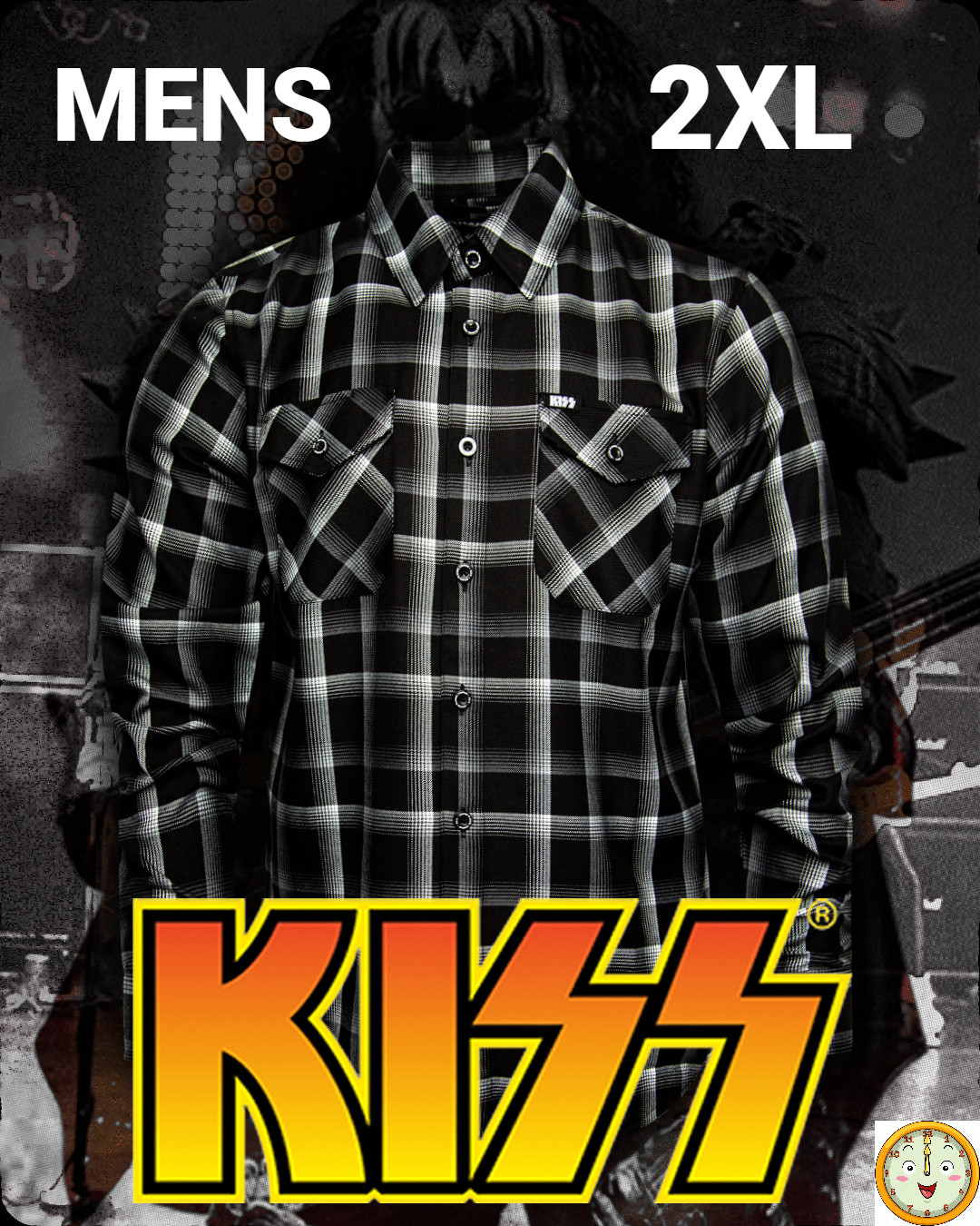 DIXXON x KISS- DRESSED TO KILL- Collab Limited Edition Flannel Shirt - Men\'s 2XL