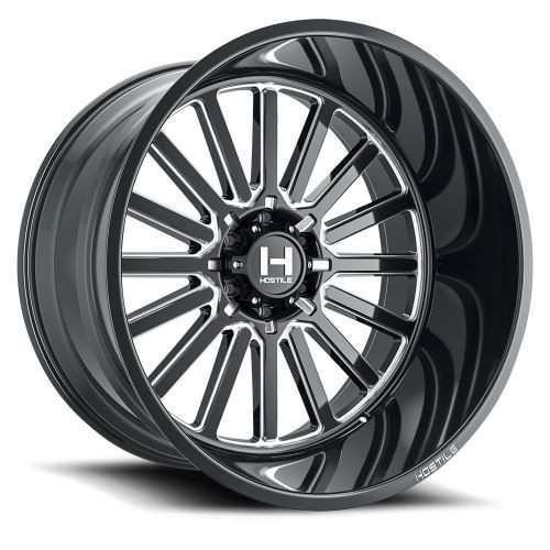 20x10 Hostile H127 Titan Blade Cut (Gloss Black & Milled) Wheel 5x5.5 (-19mm)