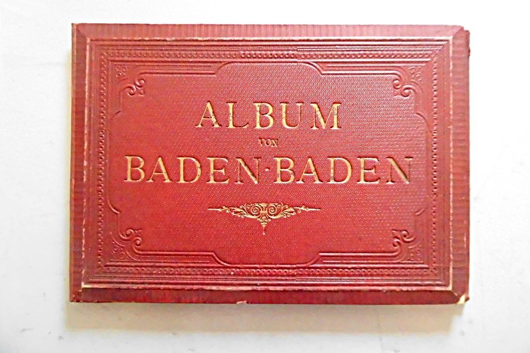 Album von Baden-Baden Leporello ca. 125 x 12 cm wohl um 1910 mit 41 Ansichten un