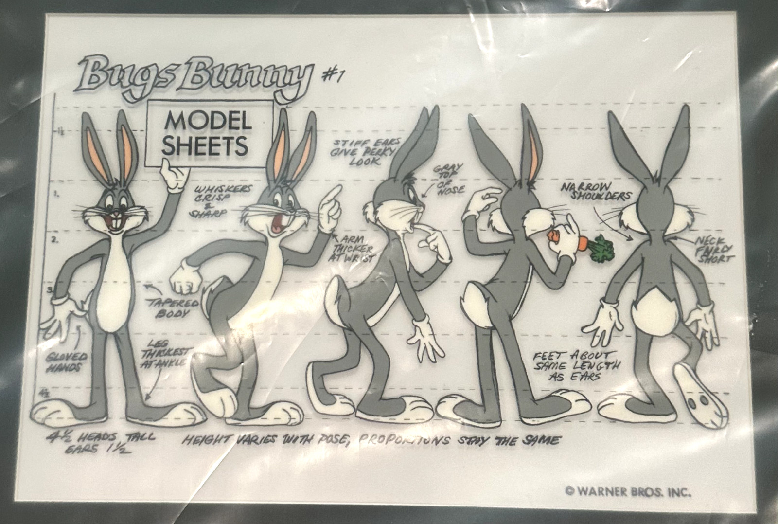 Original Warner Bro - Bugs Bunny Model Sheet Hand Painted