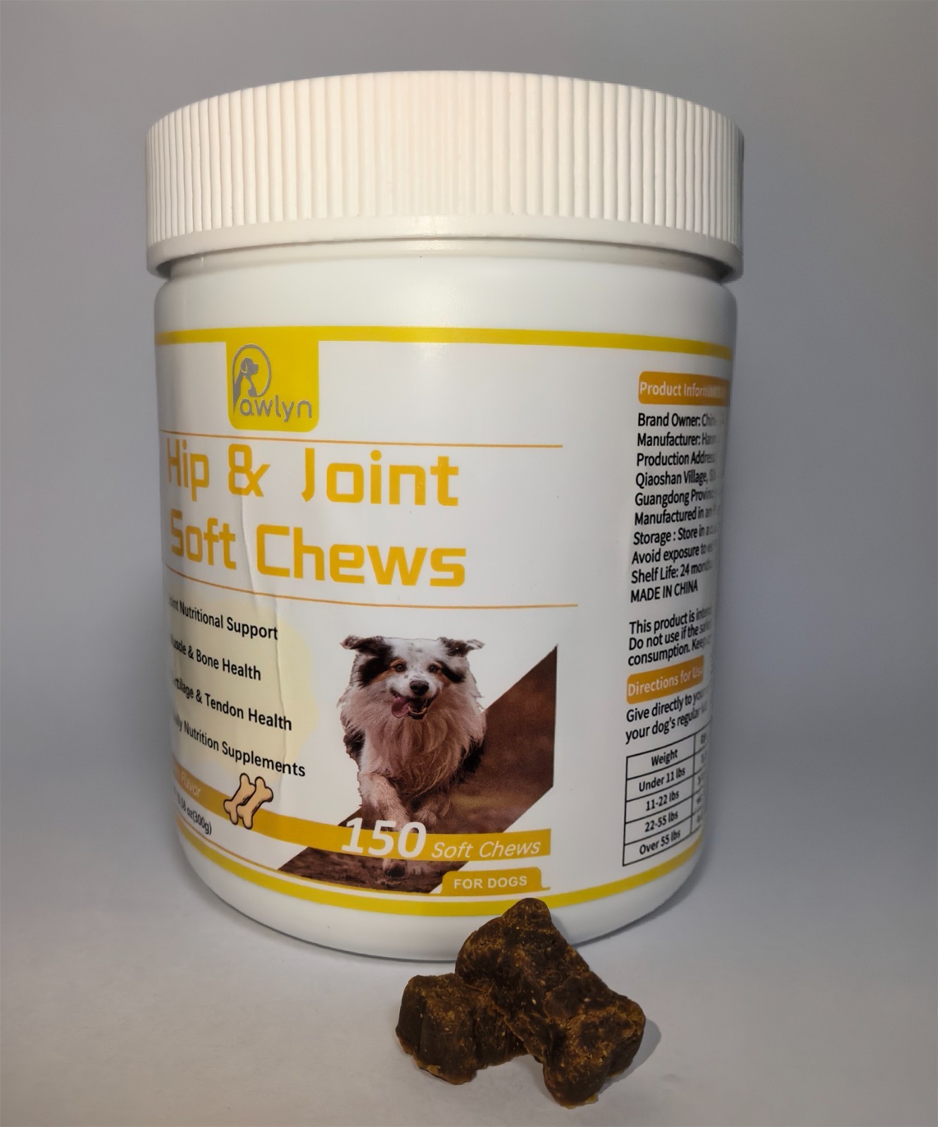 Dog Hip & Joint, Glucosamine Chondroitin MSM Turmeric for Cartilage Support
