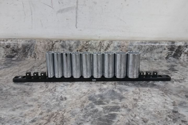 SK Professional Tools 4812 9 Pc 1/2 In Drive Size 12-Point SAE Deep Socket Set