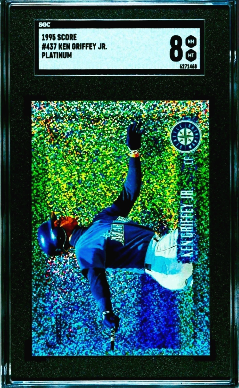 1995 Score Ken Griffey Jr Platinum Team #437 Mariners PR:4950 SGC 8 MINT RARE 1995 Score Ken Griffey Jr Platinum Team #437 Mariners PR:4950 SGC 8 MINT RARE