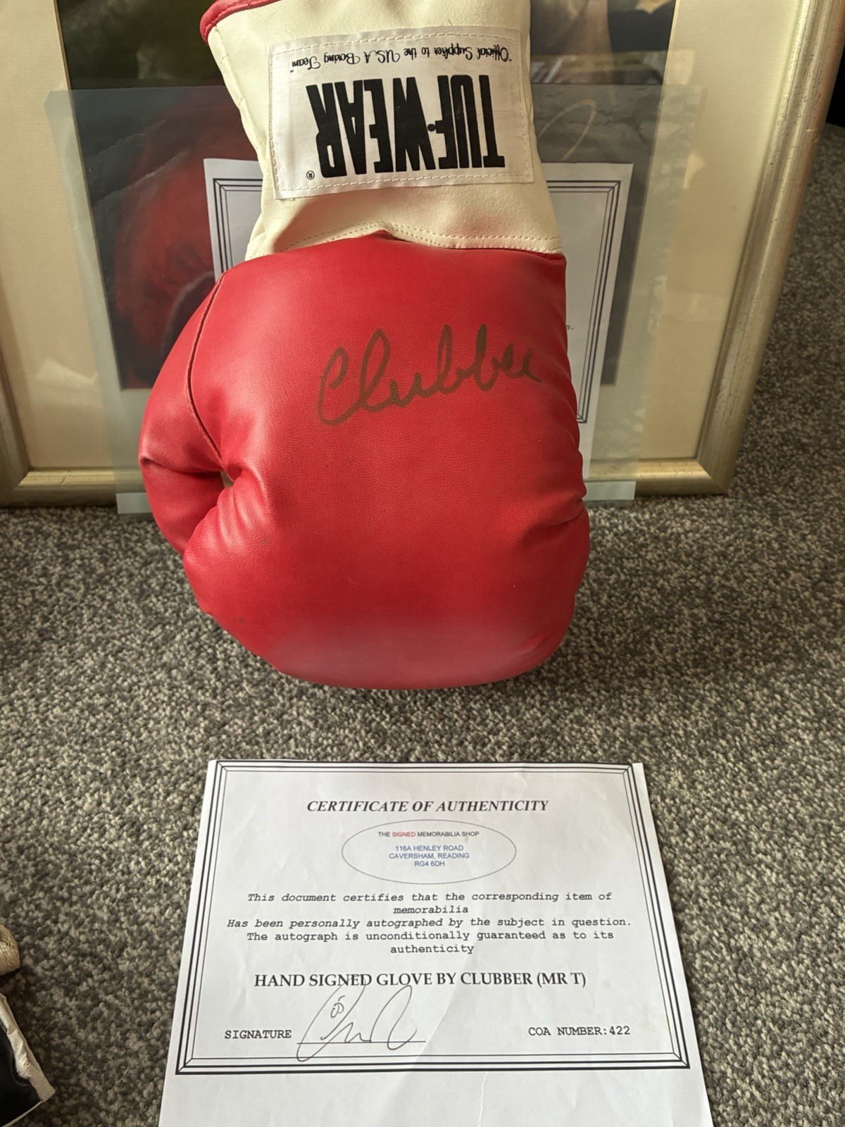 Clubber MR T’ Signed Boxing Glove with COA and Tape Autograph Memorabilia ROCKY