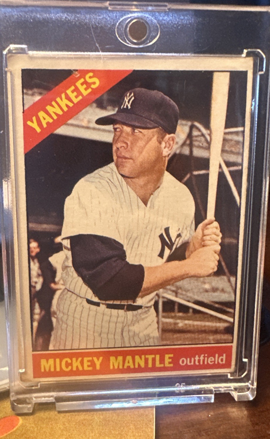 1966 Topps #50 Mickey Mantle Last Name In Yellow Very Centered, Vintage, Classic