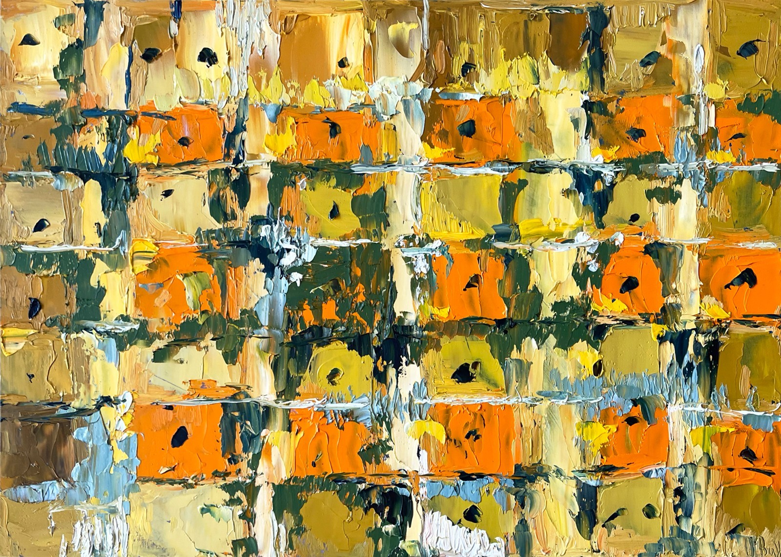 Sunflower Abstract Painting Original Art Impasto Oil Painting 10x14\