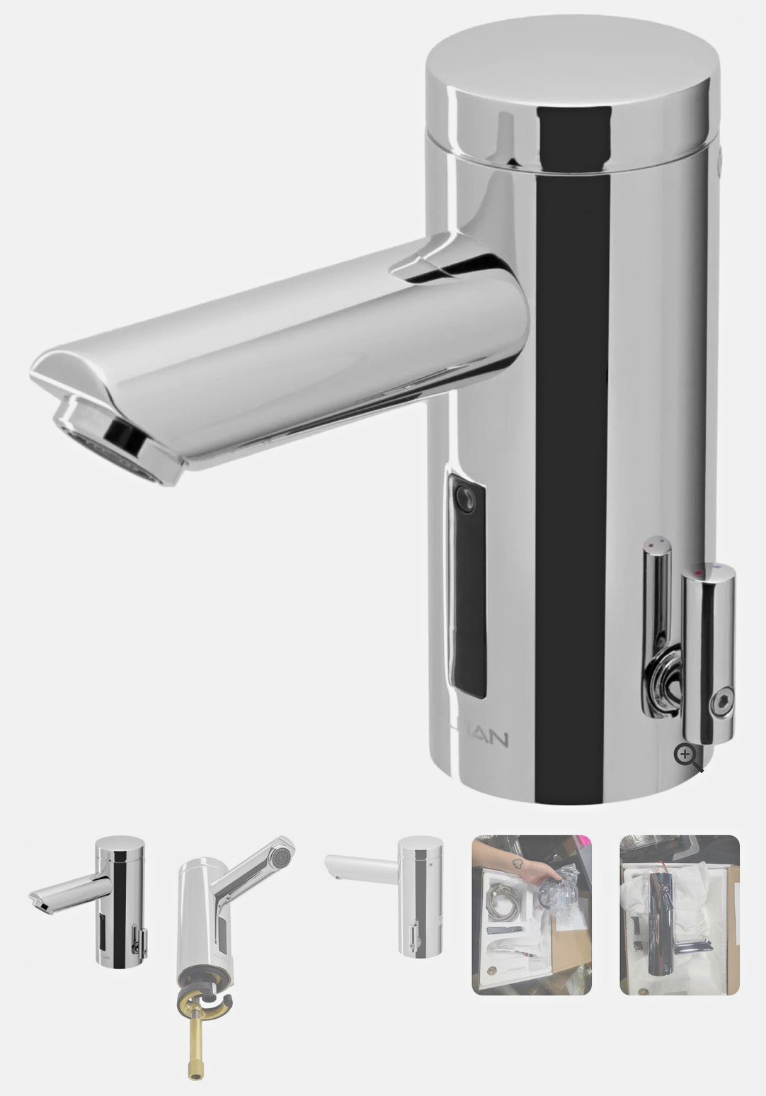 Sloan Optima EAF-200-P CP sensor-activated electronic hand washing faucet.