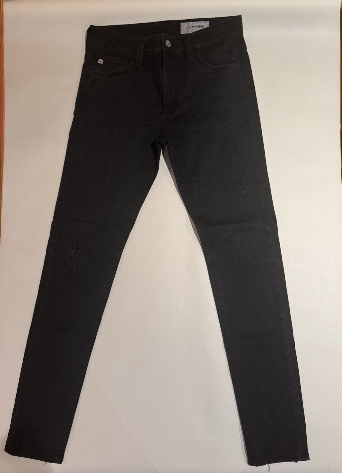 AG Adriano Goldschmied Dark Grey Distressed Jeans 27 AG-ed Denim Frayed Hem
