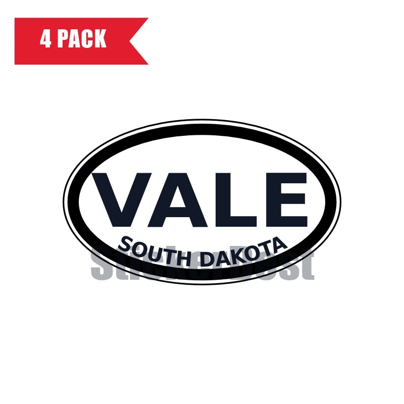 South Dakota Vale Oval Sticker 4 Pack 3x2 Inch