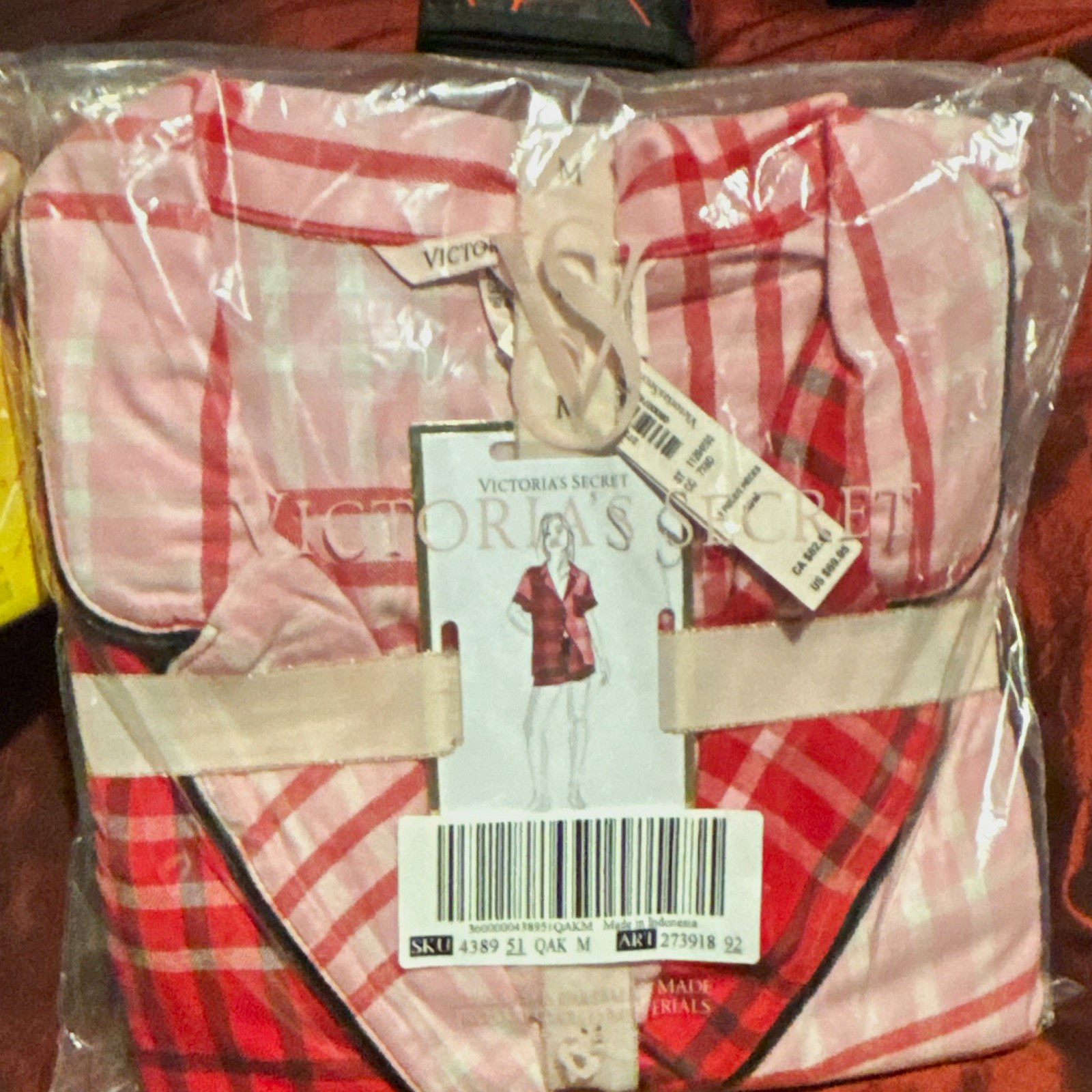 Victoria\'s Secret Women\'s Flannel Cotton Plaid Pajama Set Pink/Red M brand new Victoria\'s Secret Women\'s Flannel Cotton Plaid Pajama Set Pink/Red M brand new