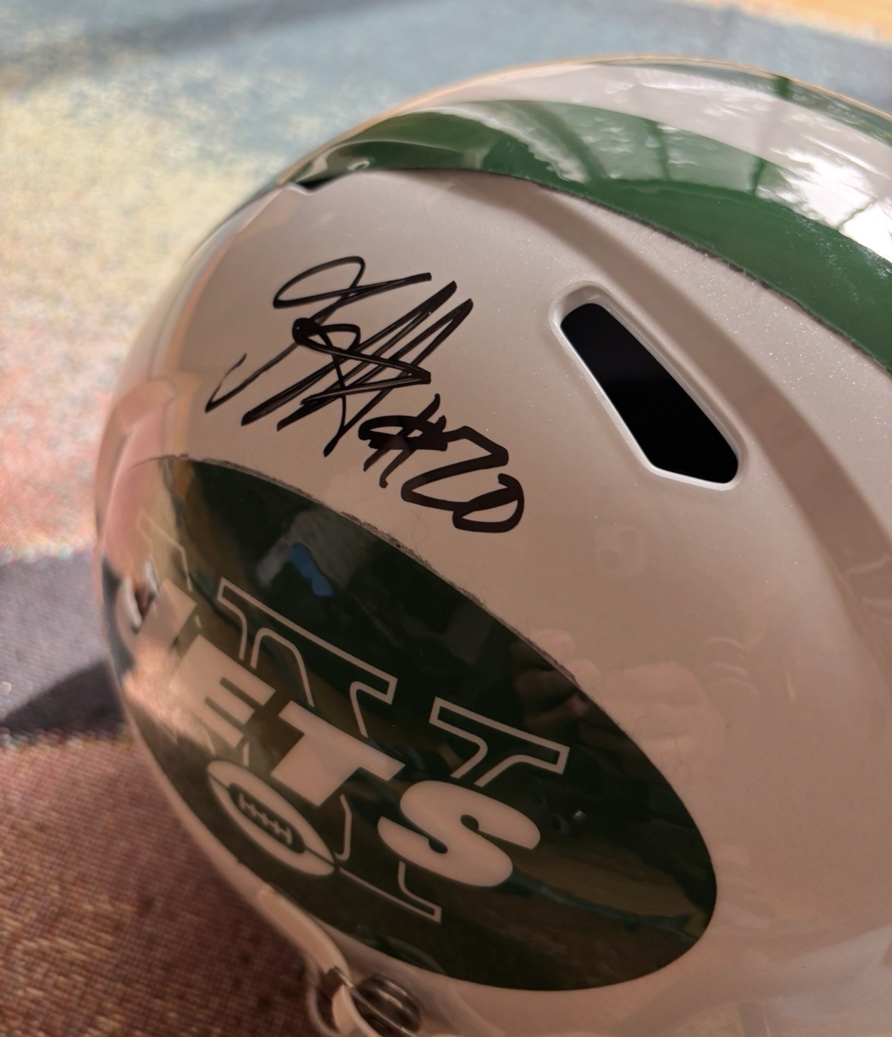 Autographed Breece Hall New York Jets Helmet Fanatics Authentic Autographed Breece Hall New York Jets Helmet Fanatics Authentic
