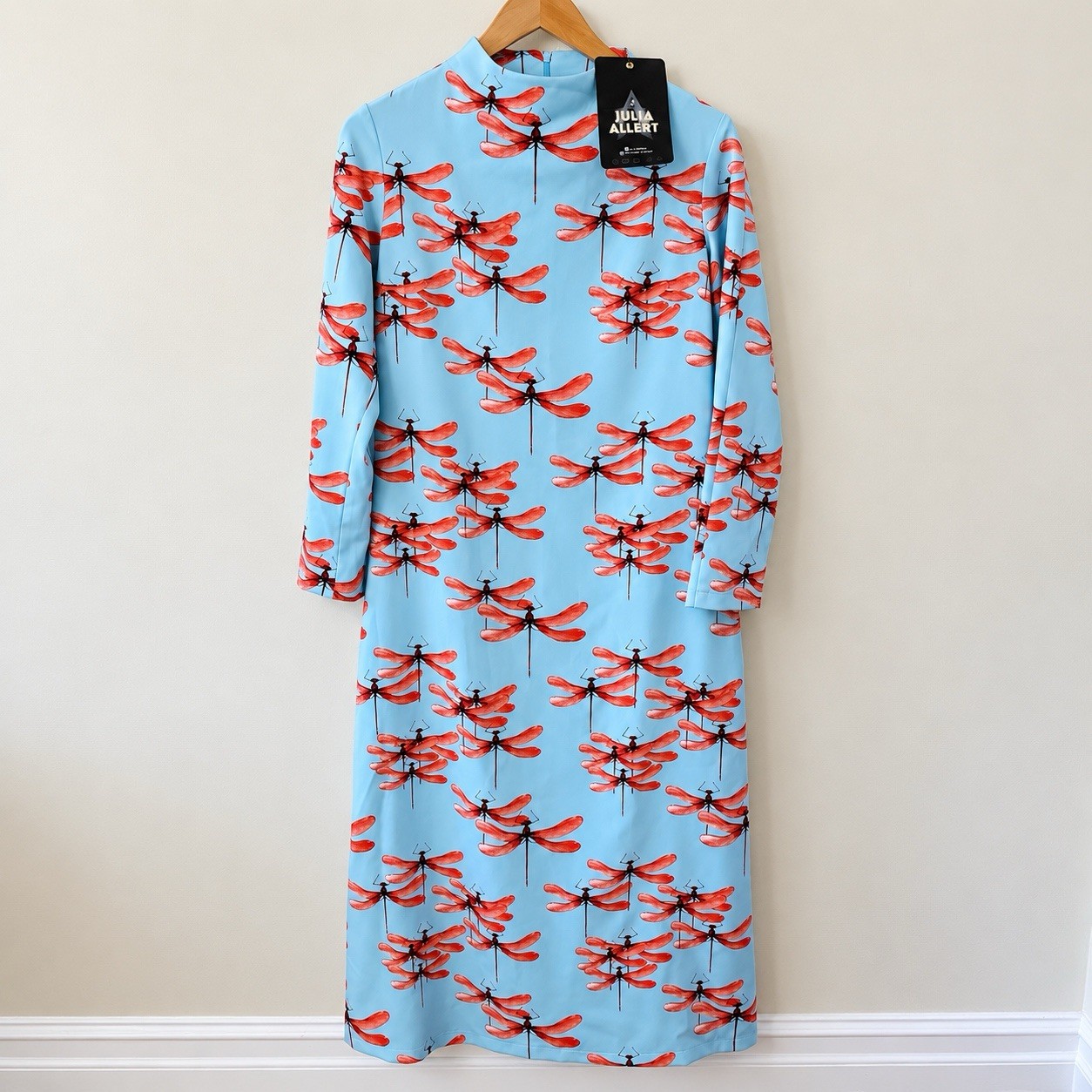 Julia Allert Dragonfly Accent Maxi Dress Womens M NWT MSRP $656
