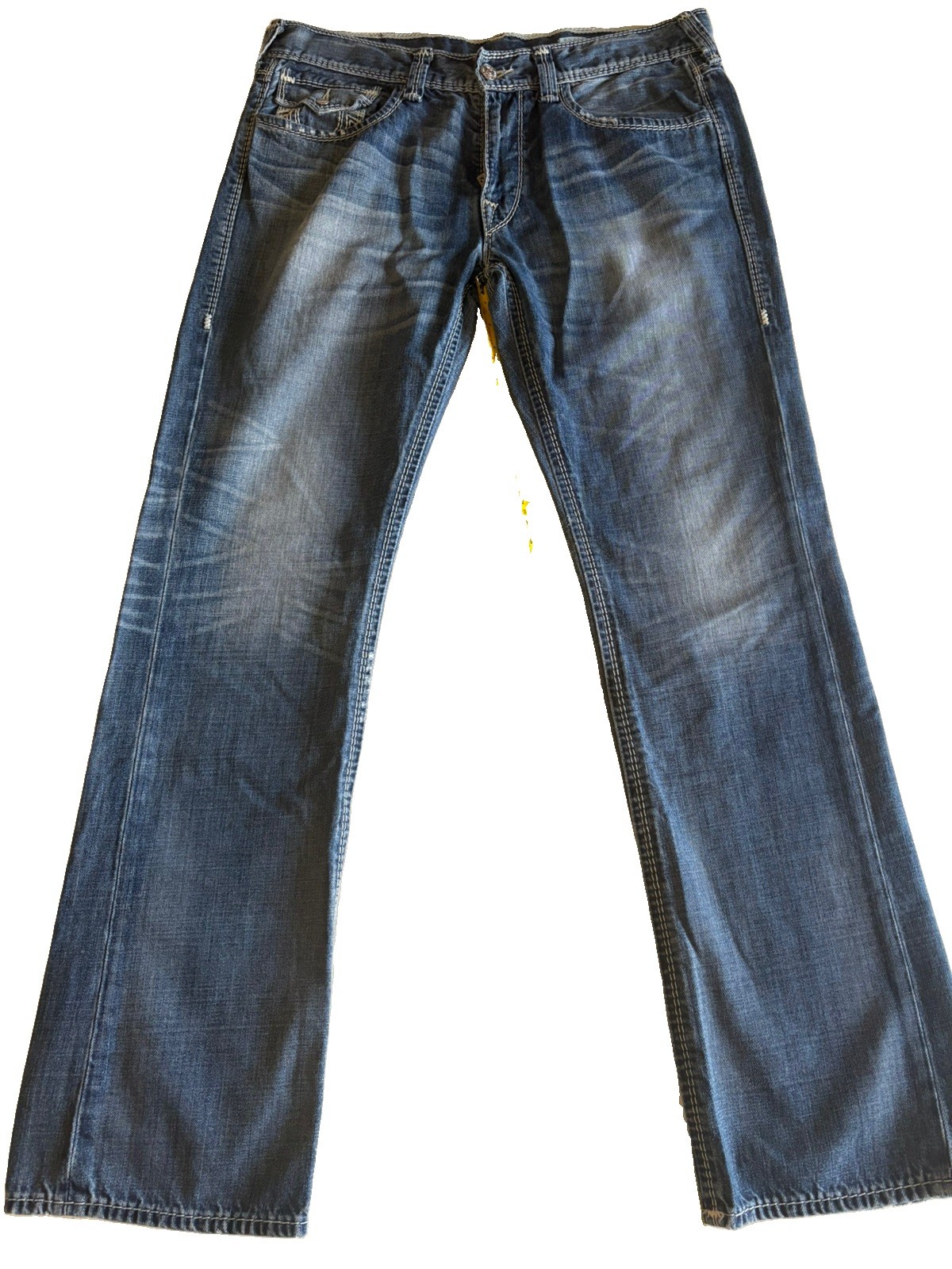 True Religion Men\'s Distressed Blue Denim Jeans True Religion Men\'s Distressed Blue Denim Jeans