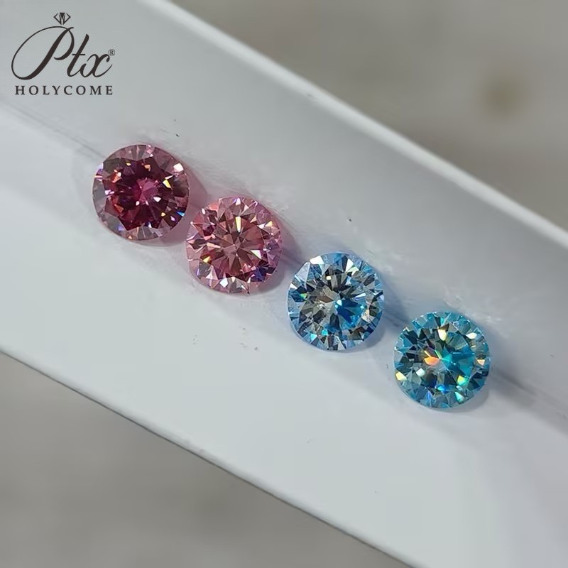  VVS1 Moissanite Loose Round Cut 0.5-3ct Four Colors Handmade Jewelry Supply GRA