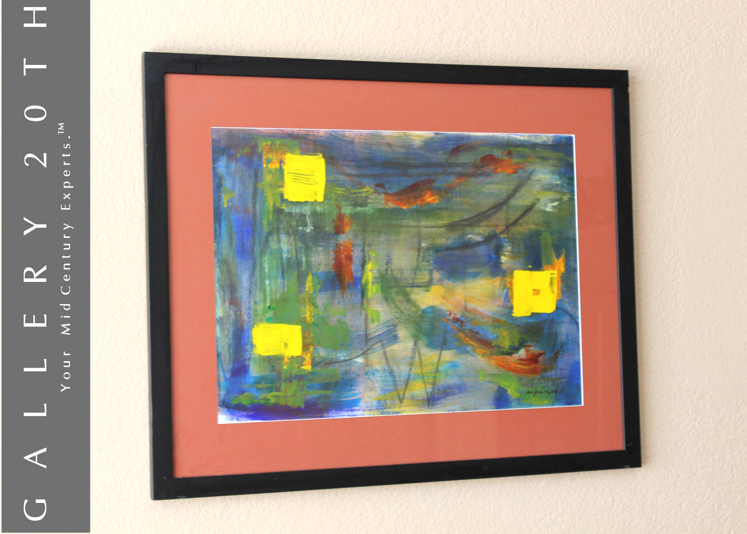 SUPERB MID CENTURY ABSTRACT OIL PAINTING ATOMIC ORIG ART 50S 60S MODERNIST VTG