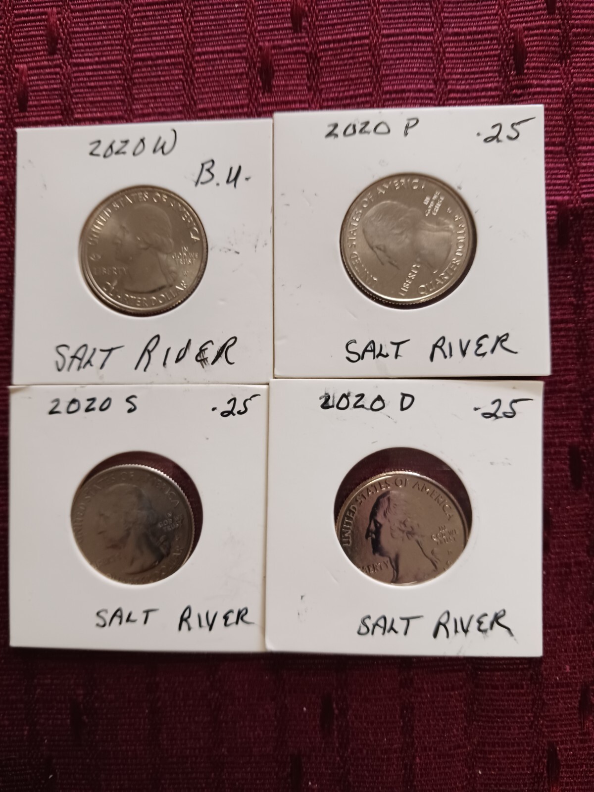 America the Beautiful, (4) Coin Quarter Set.2020 Salt River W-P-D-S America the Beautiful, (4) Coin Quarter Set.2020 Salt River W-P-D-S