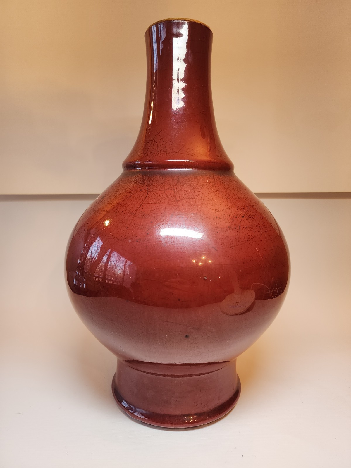 Large Antique 18th 19th Century Chinese Sang de Boeuf Red Langyao Glaze Vase #8