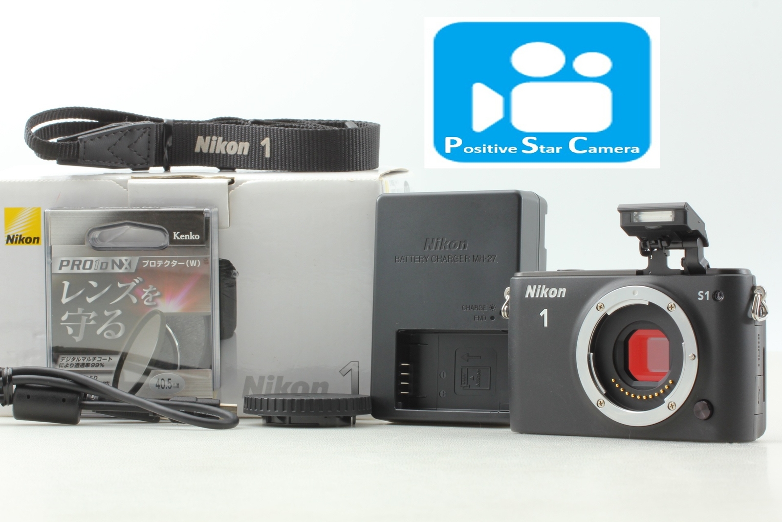 🎦VIDEO👀✨MINT✨ Nikon 1 S1 Black Body Only From JAPAN