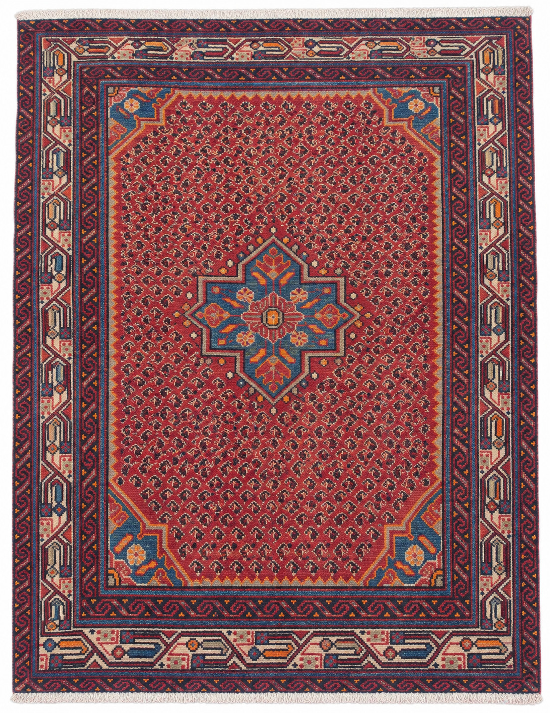 Genuine Hand Knotted Antique Hamidoun Wool Area Rug 5 x 4 Ft