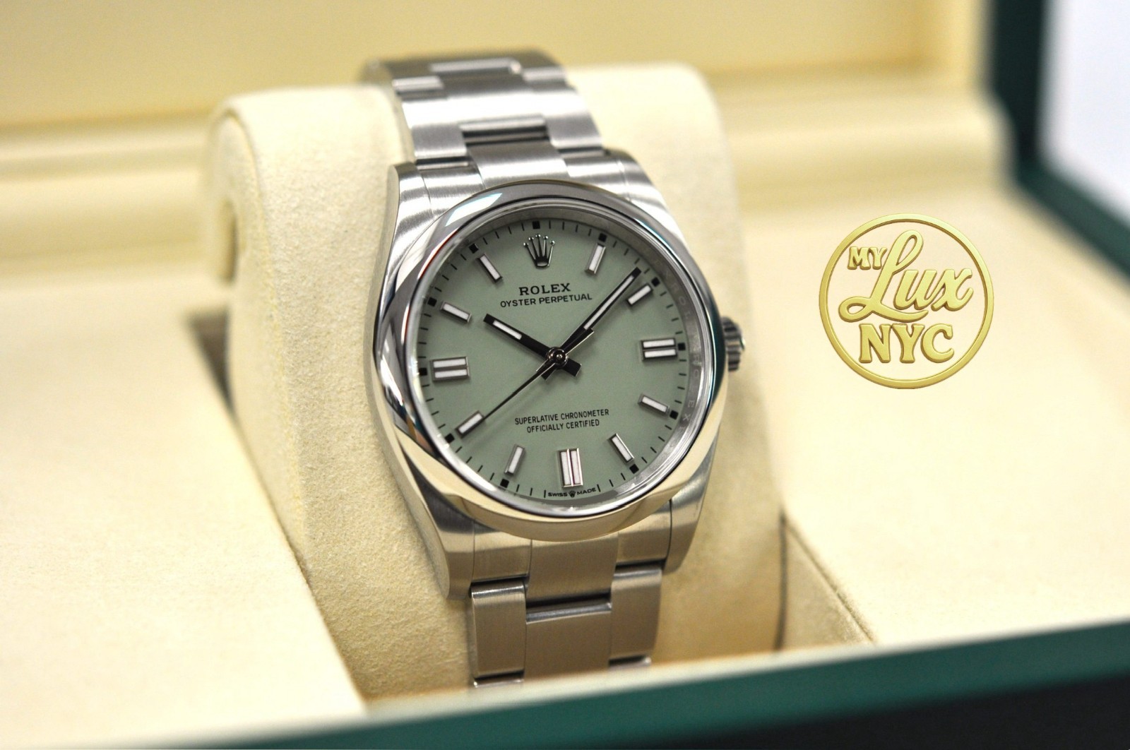 New, unworn 2026 Rolex Oyster Perpetual 36mm 126000 Pistachio Dial,  Full Set.
