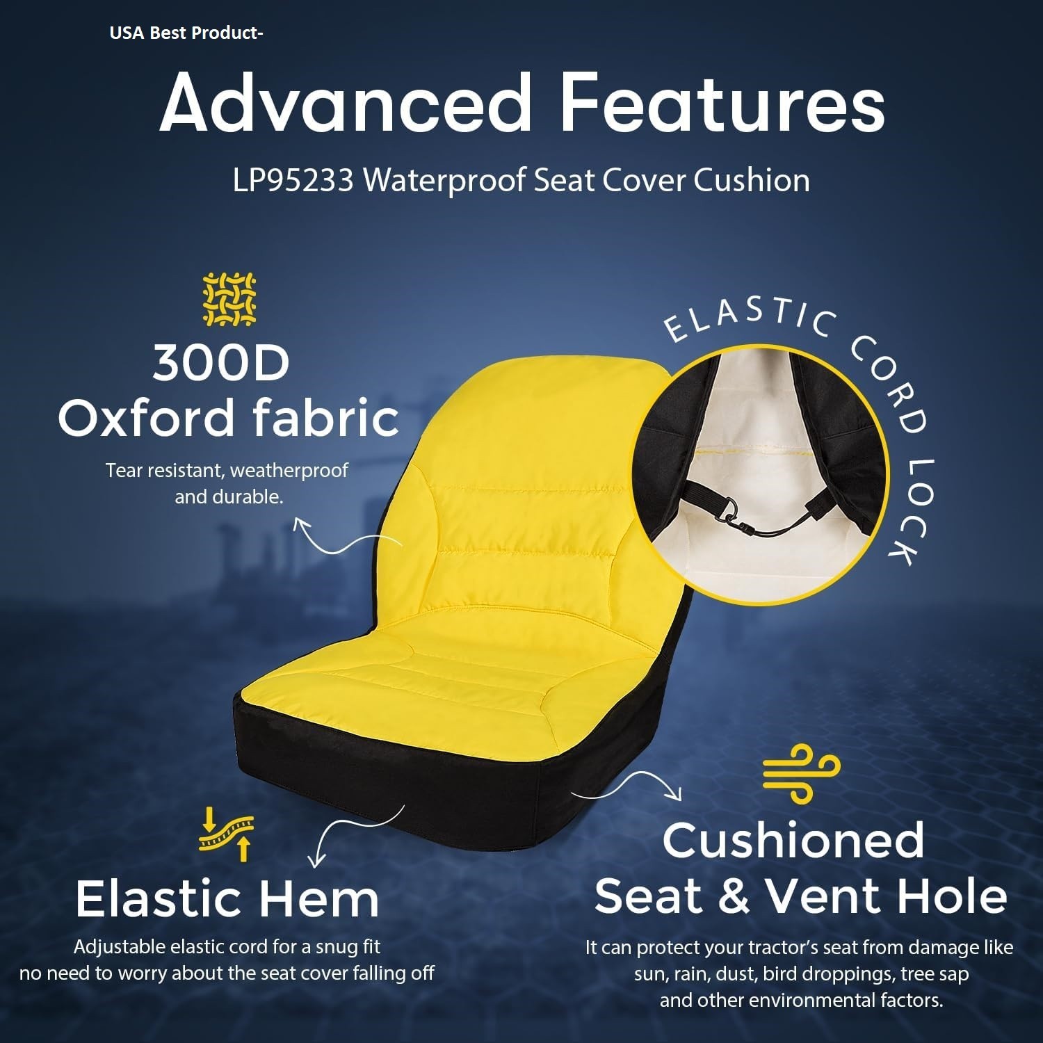 LP95233 Large Seat Cover Cushioned Seat Back Up to 18\'\' High \