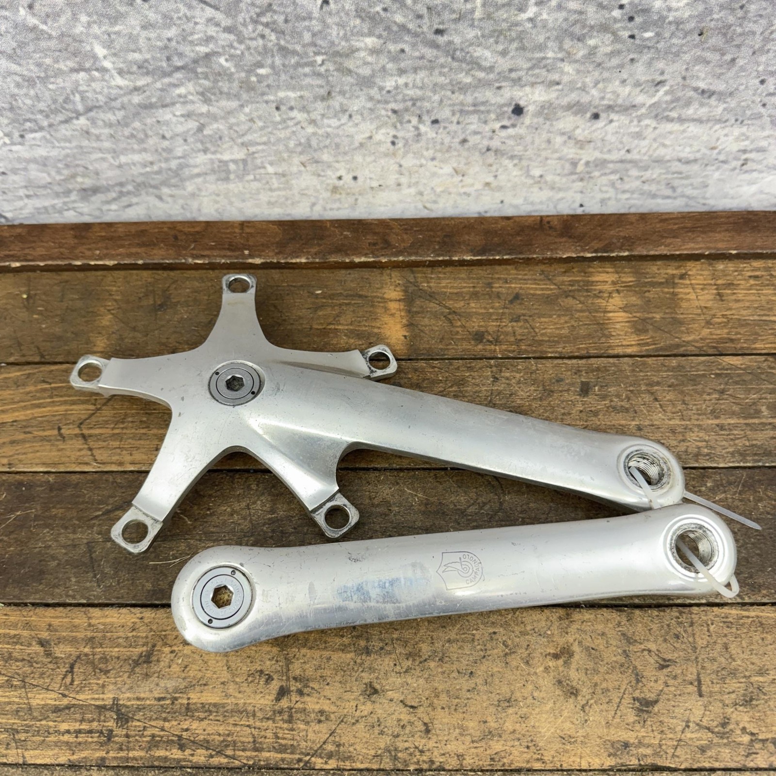 Vintage Campagnolo Crankset 170mm 135 mm Road Bike 9/16 Self Extracting Cranks