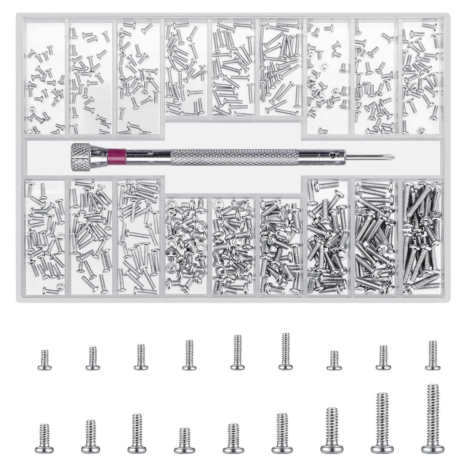 500 Pcs Laptop Screws Kit, M1.2/M1.4/M2 Tiny Computer Replacement Screws 500 Pcs Laptop Screws Kit, M1.2/M1.4/M2 Tiny Computer Replacement Screws