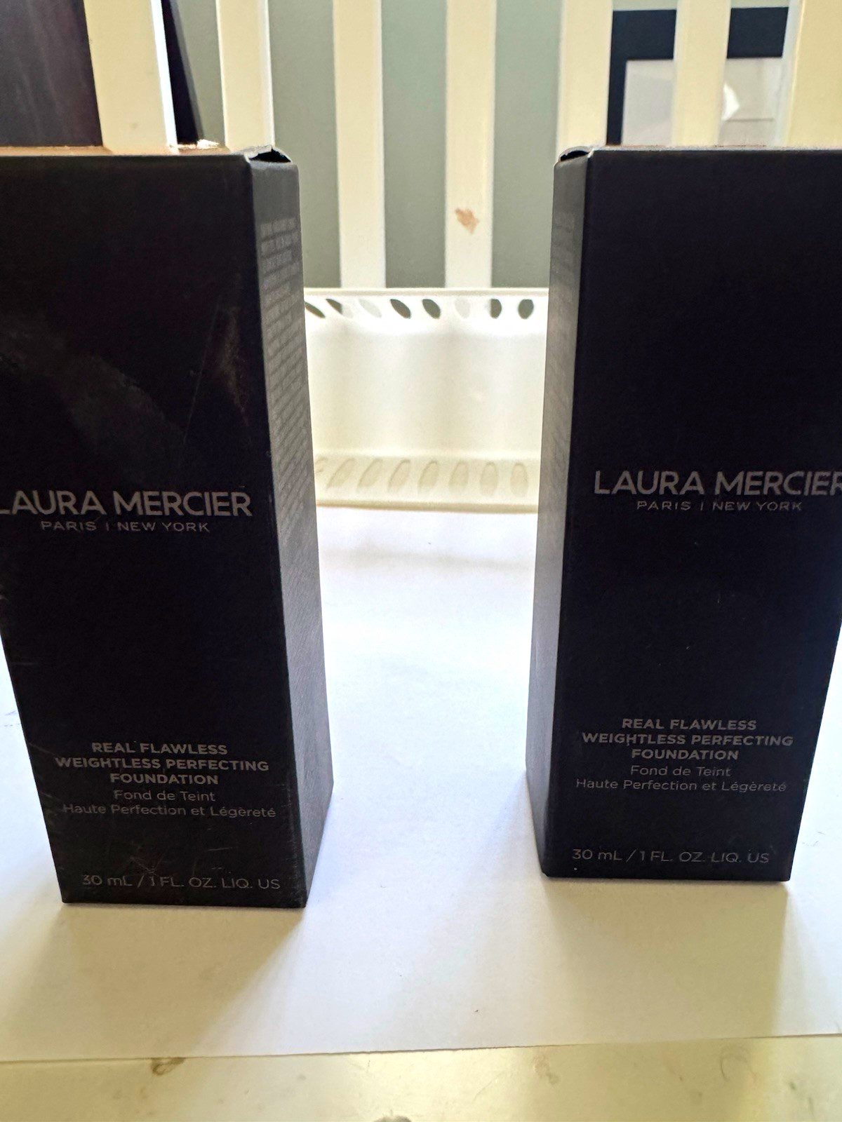 Laura Mercier Real Flawless Foundation 1 fl oz 3N2 Camel 4N2 Tea bundle