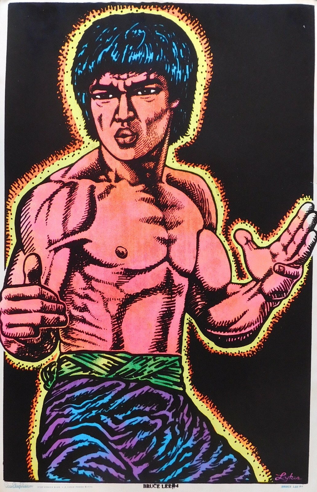 Bruce Lee Vintage 1957 Black Light Org. 35x23 Flock Poster One Stop Posters Bruce Lee Vintage 1957 Black Light Org. 35x23 Flock Poster One Stop Posters