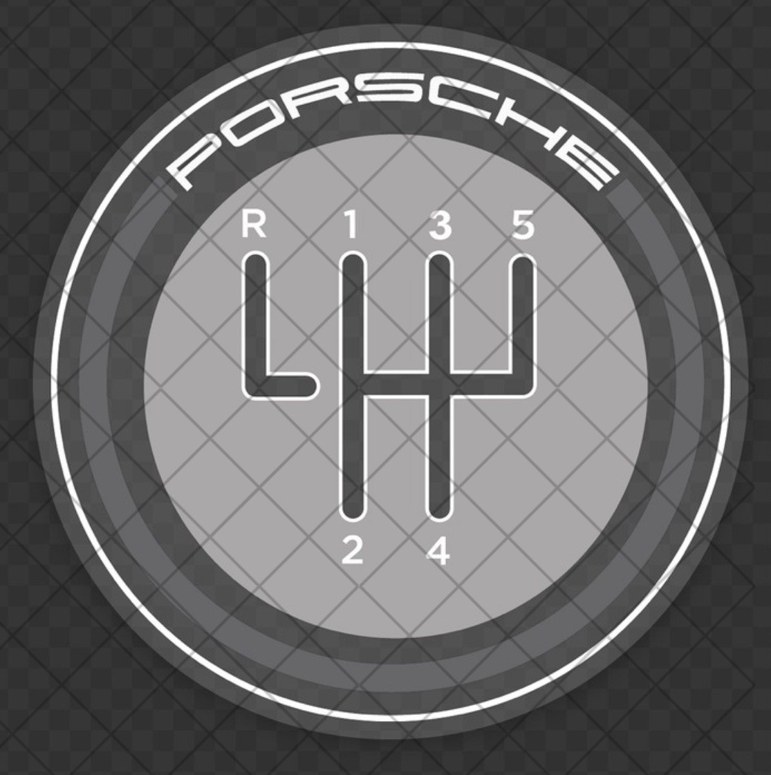 Porsche Getrag G50 5 Speed Manual Shift Pattern Sticker- Reverse Print