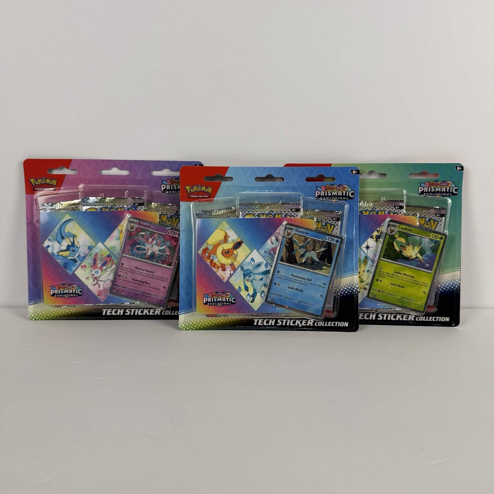 3 Pokemon TCG Prismatic Evolutions Tech Sticker Collection Blister New Sealed 3 Pokemon TCG Prismatic Evolutions Tech Sticker Collection Blister New Sealed