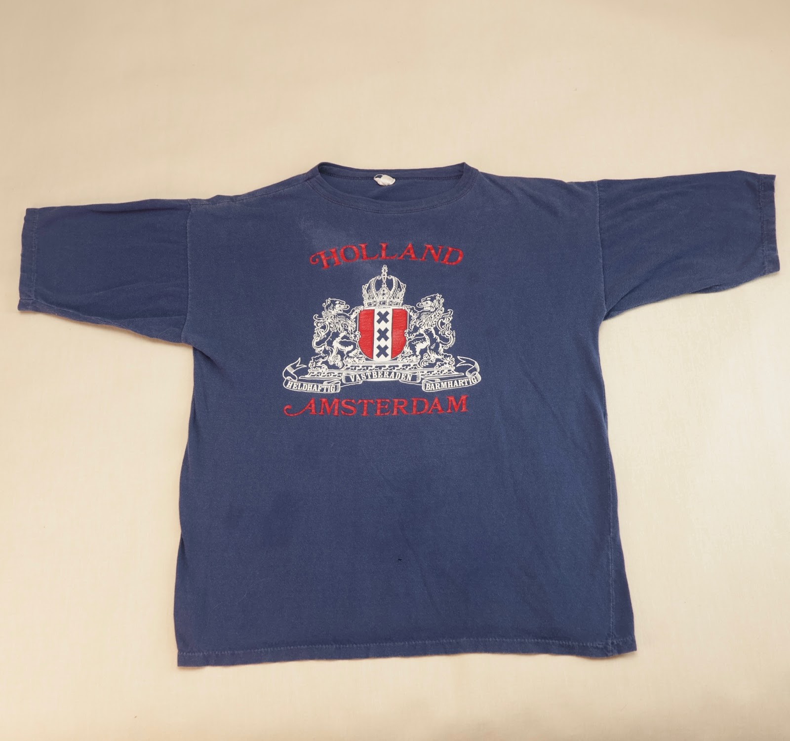 Vintage Holland Amsterdam T Shirt Navy Blue Crest Netherlands Tourist Graphic XL Vintage Holland Amsterdam T Shirt Navy Blue Crest Netherlands Tourist Graphic XL