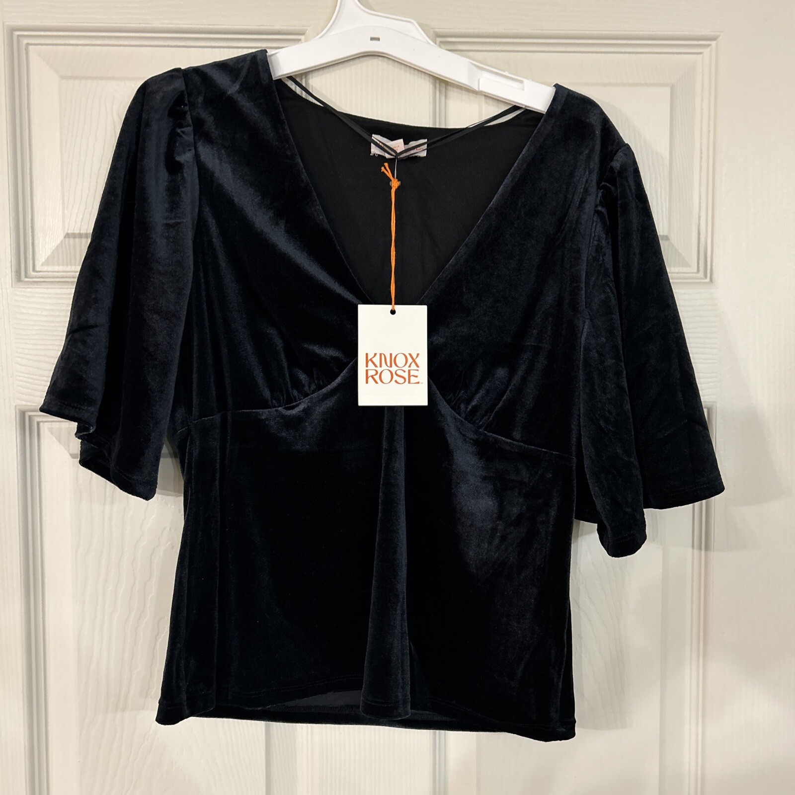 NWOT Knox Rose Black Velour Boho Top Size Small NWOT Knox Rose Black Velour Boho Top Size Small
