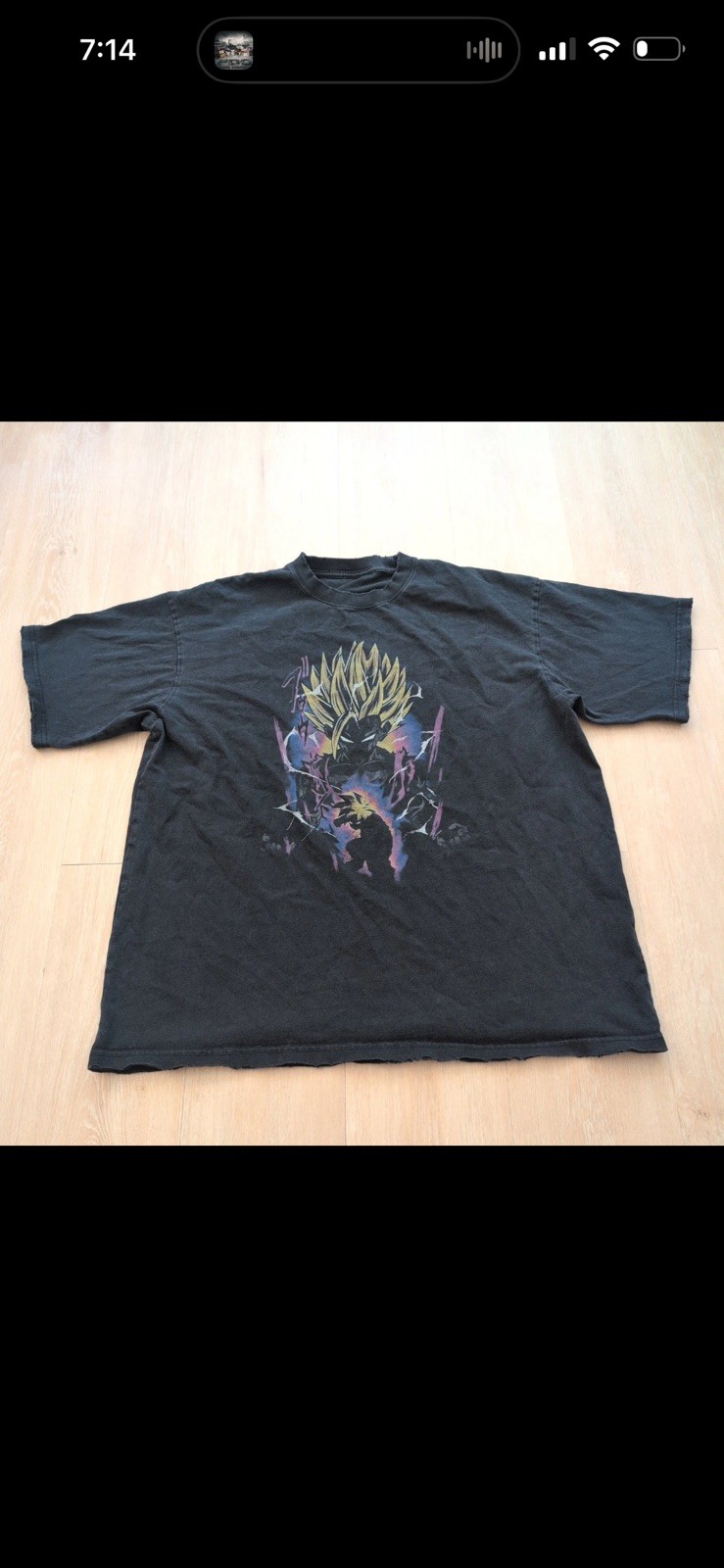 Dragon Ball Z Gohan Super Saiyan Goku Adult XL Distressed Shirt Faded Black Dragon Ball Z Gohan Super Saiyan Goku Adult XL Distressed Shirt Faded Black