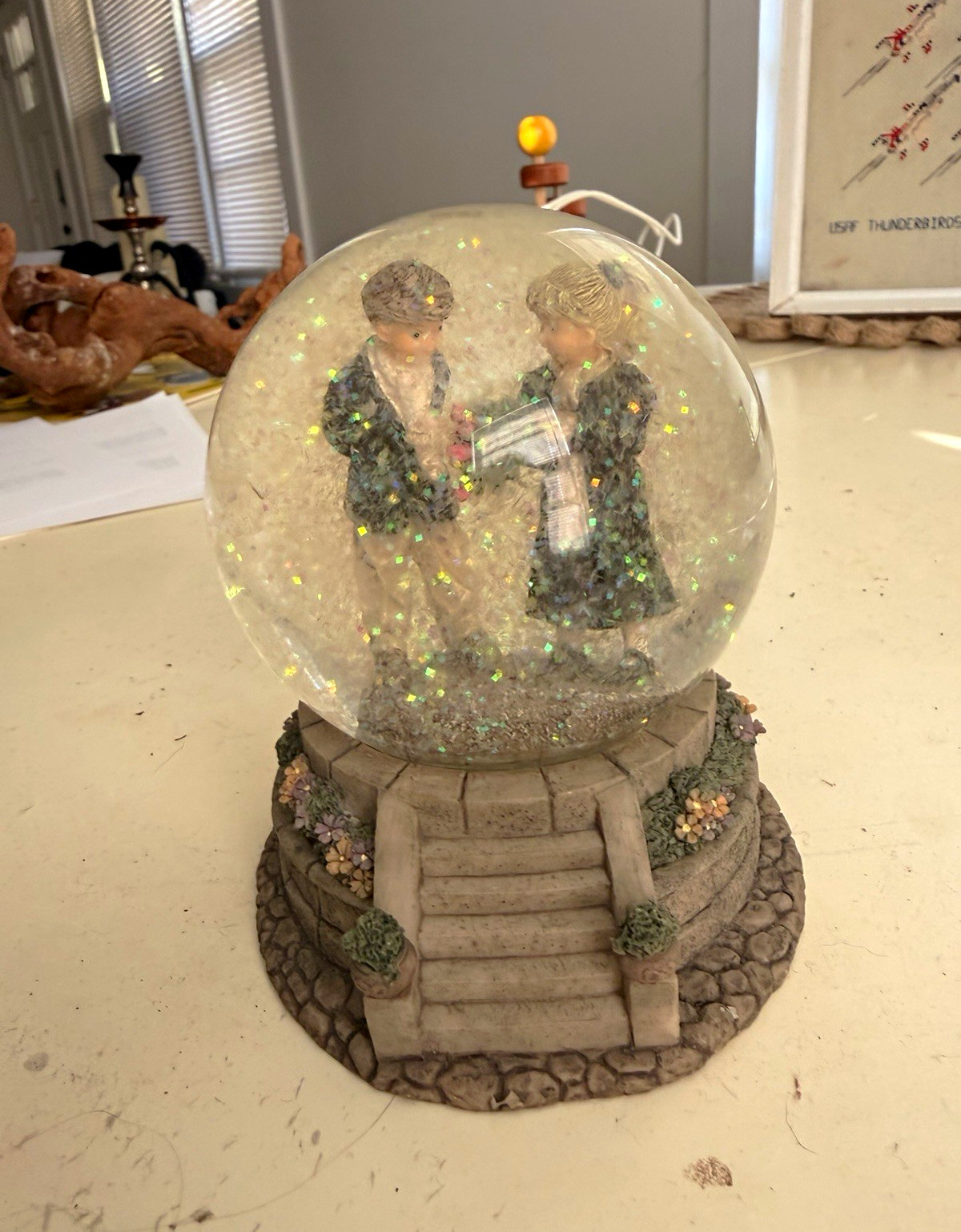 Westland Giftware Kim Anderson “Forever Young” Romantic Glitter Snow Globe 6232
