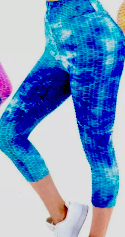 Vitalia XXL/ 1x-2x,  Tiktok, High waist Capris Leggings Tie-Dye