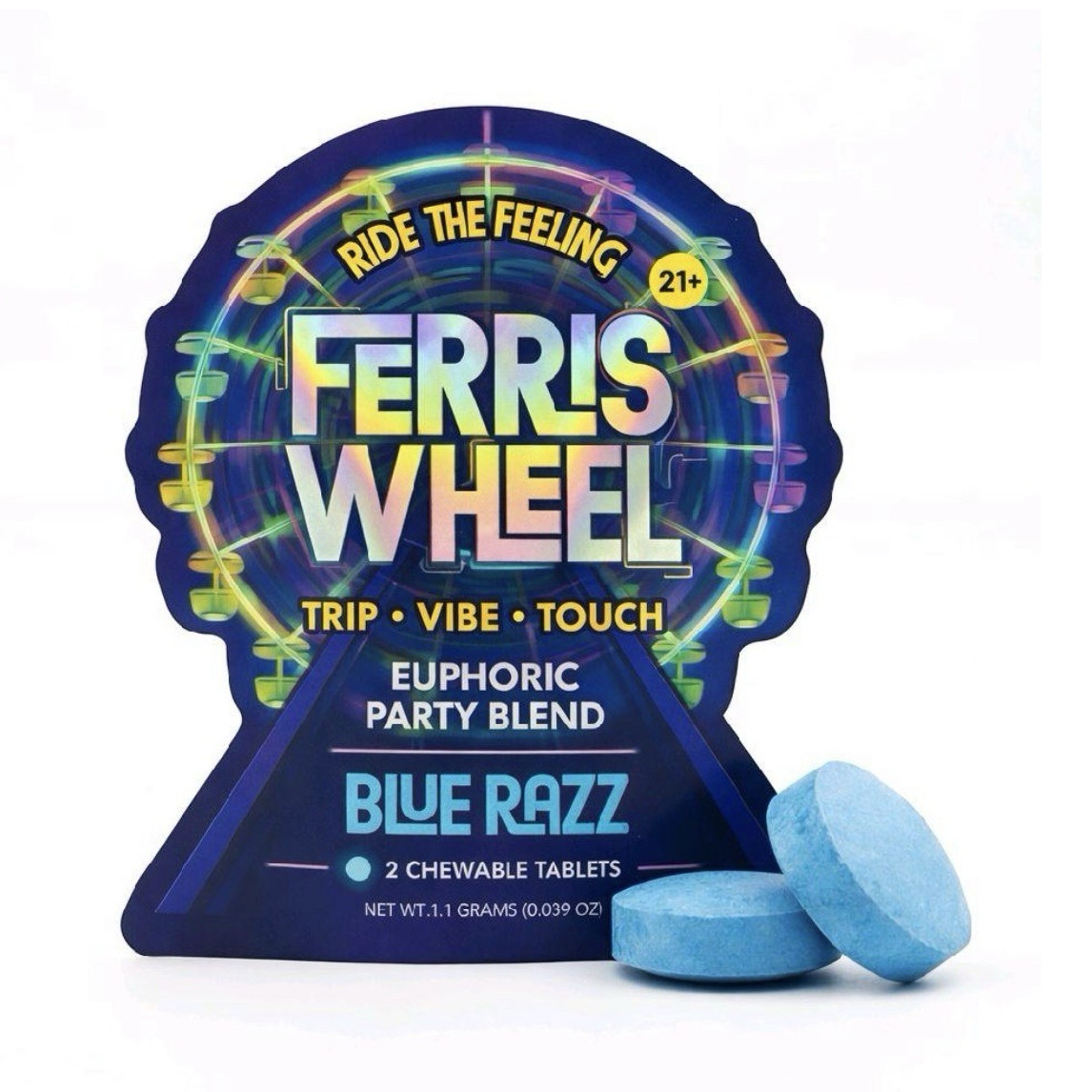 Ferris Wheel Euphoric Party Blend Blue Razz Kanna Tablets, 2 Count 1.1g