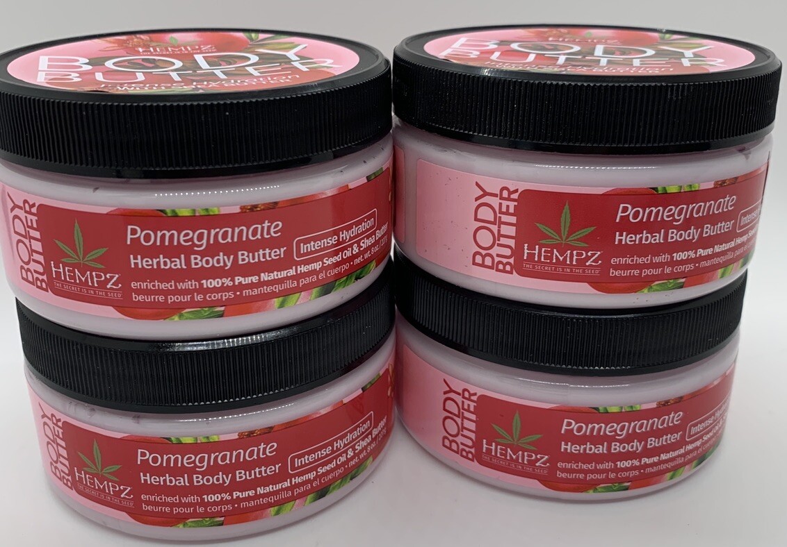 4 Pack HEMPZ POMEGRANATE HERBAL BODY BUTTER 8 oz - New