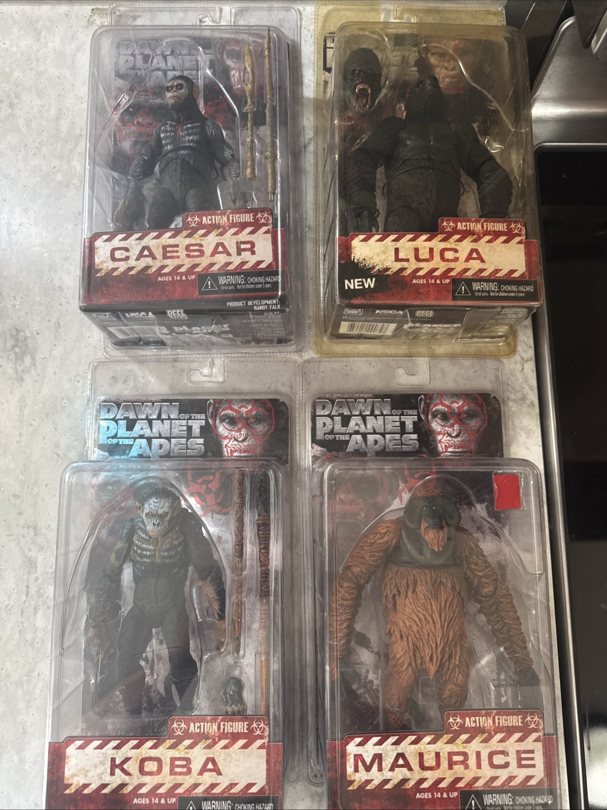 2014 NECA Dawn of the Planet of the Apes Lot Of 4 Luca Caesar Koba Maurice New 2014 NECA Dawn of the Planet of the Apes Lot Of 4 Luca Caesar Koba Maurice New