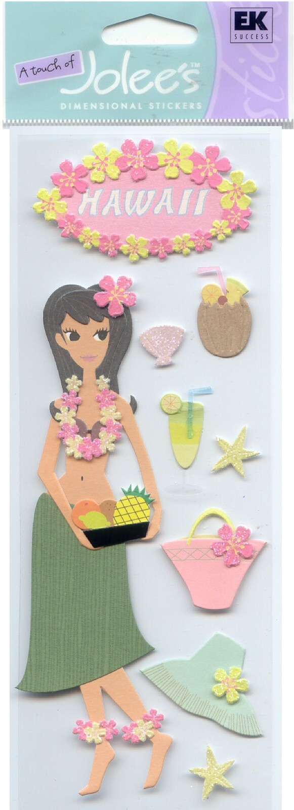 Vintage Touch of Jolee's HAWAII Hula Theme 3-D Stickers 64423 FAST 