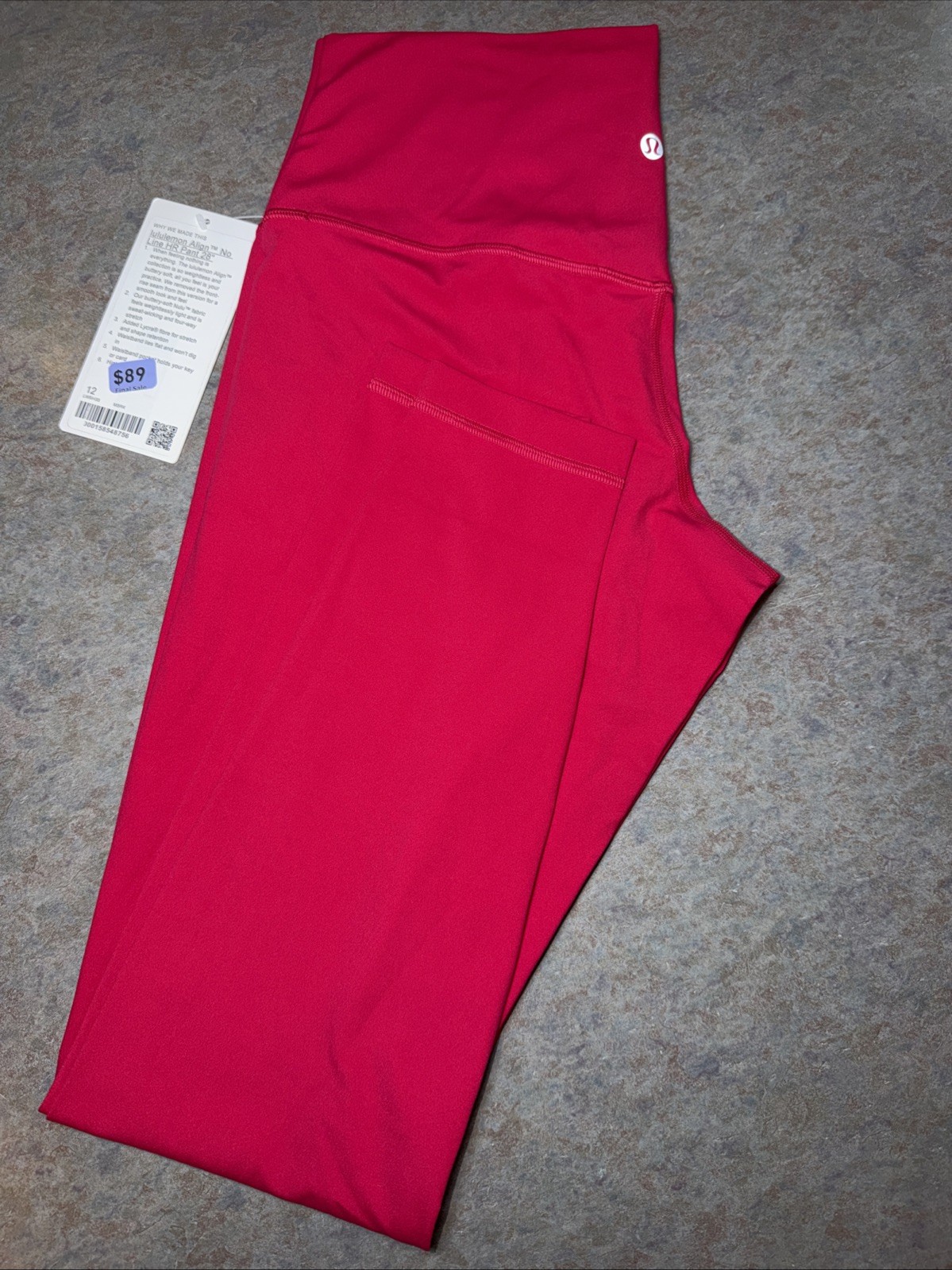 NWT🔥Lululemon Align No Line High-Rise Legging 28” “pink” Sz 12 Yoga Pant Pilate