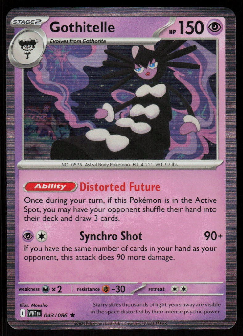 Gothitelle 043/086 Holo Rare White Flare Pokemon Near Mint