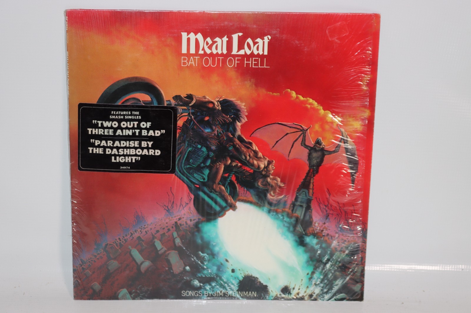 Meat Loaf Bat Out of Hell 1977 LP in shrink with Hype Sticker NM- Meat Loaf Bat Out of Hell 1977 LP in shrink with Hype Sticker NM-