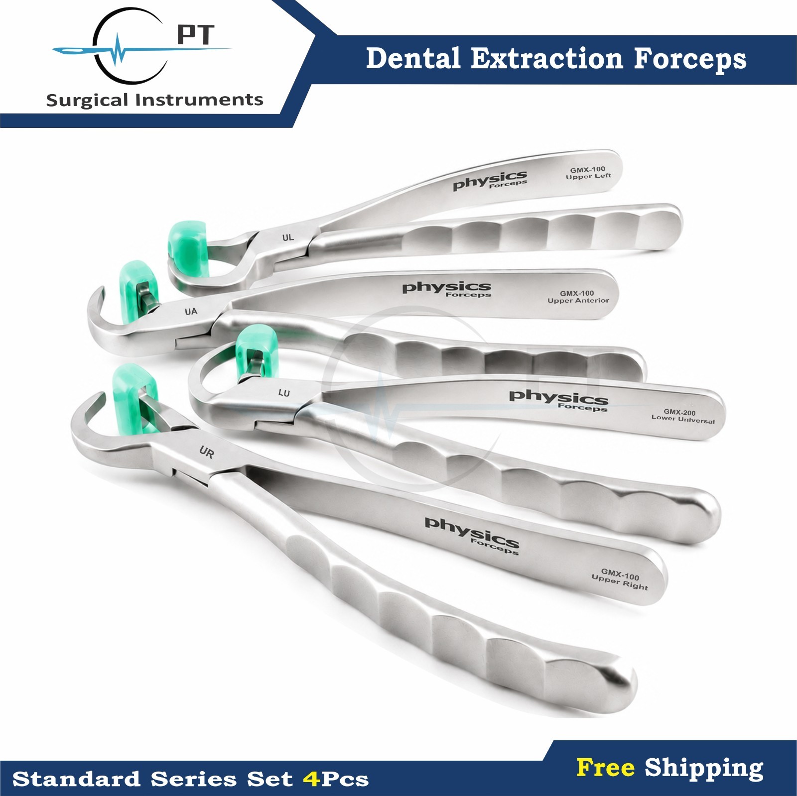 Dental Extraction Physics Forceps Standard Series Set Of 4 Pcs (20) Free Bumpers