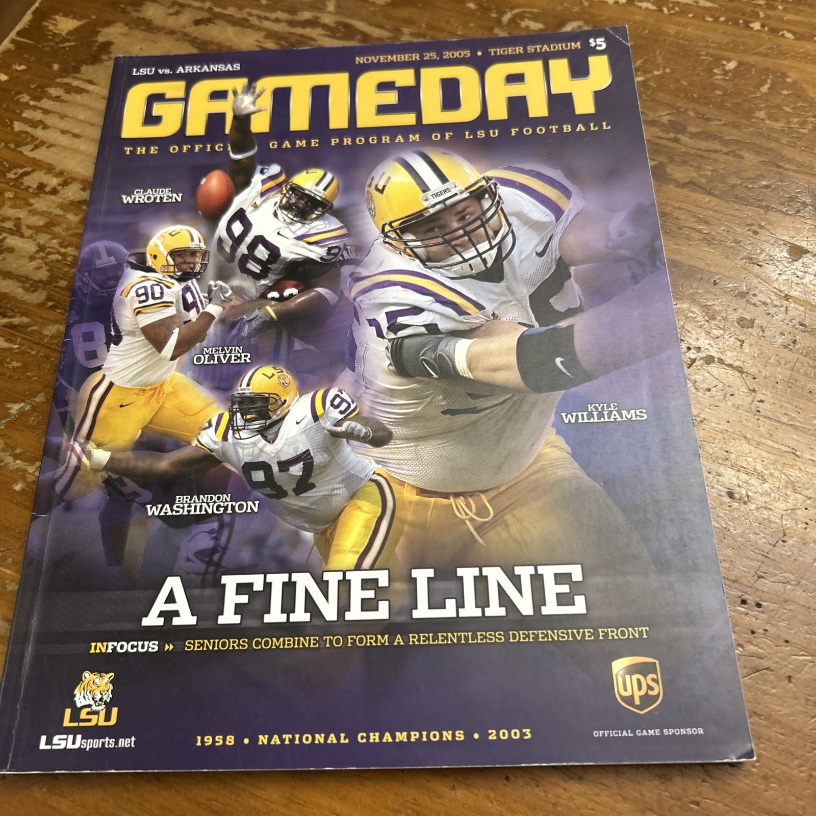 VINTAGE 2005 LSU TIGERS Vs Arkansas Razorbacks Program Football VINTAGE 2005 LSU TIGERS Vs Arkansas Razorbacks Program Football