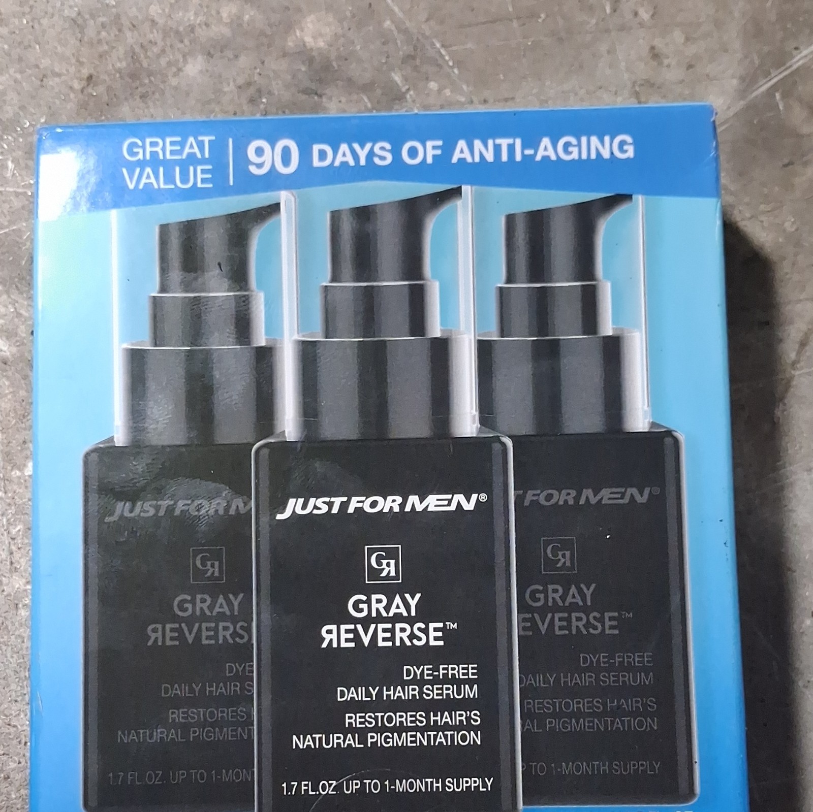 Just For Men Gray Reverse Daily Hair Serum, Dye-Free, 1.7 fl oz 3-Pack Just For Men Gray Reverse Daily Hair Serum, Dye-Free, 1.7 fl oz 3-Pack